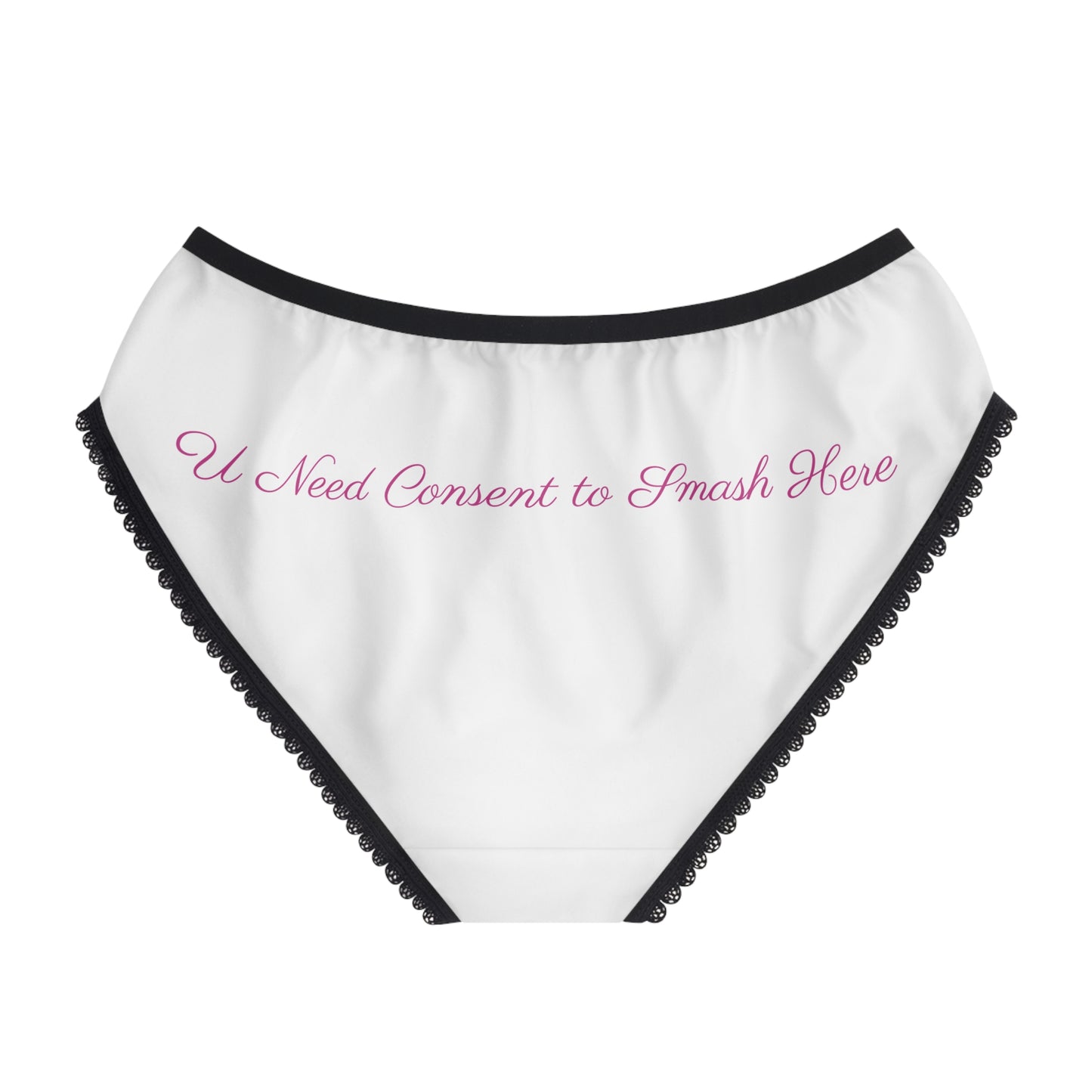 Trendy Women's Briefs with Consent Message, Fun Lingerie Gift for Celebrations, Cute Underwear for Her, Cheeky Panties, Statement Loungewear