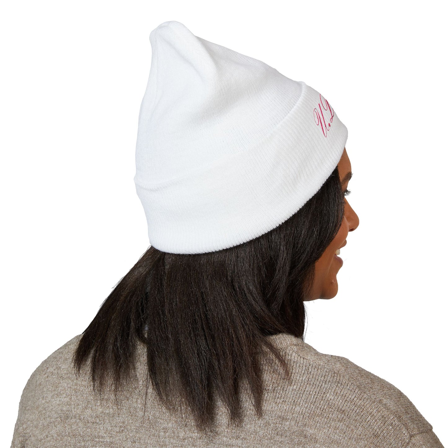 Cozy Embroidered Cuffed Beanie - Winter Hat, Gift for Her, Personalized Knit Cap, Stylish Warm Beanie, U.D.U. Design