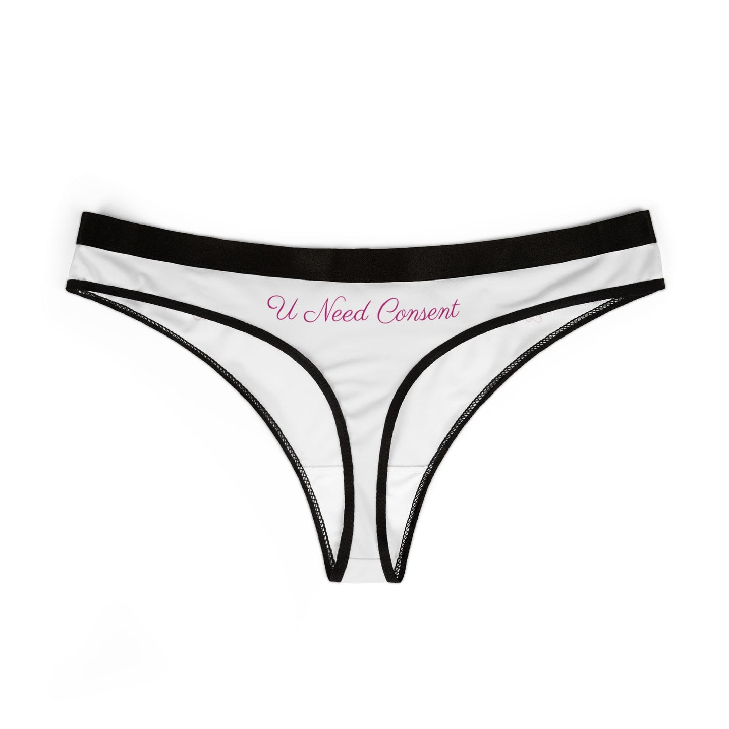 Consent Message Women's Thongs, AOP Undergarments, Feminist Intimates, Gifts for Her, Empowerment Lingerie