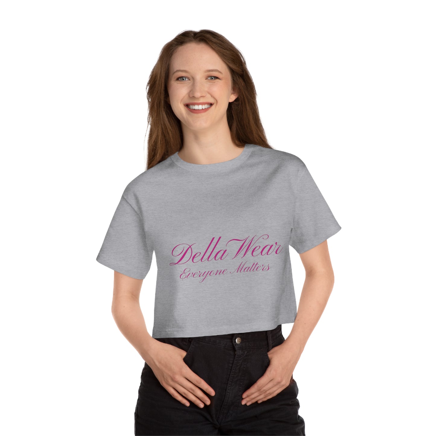 Cropped T-Shirt - DellaWear Everyone Matters, Trendy Crop Top, Empowering Apparel, Gift for Her, Casual Fashion
