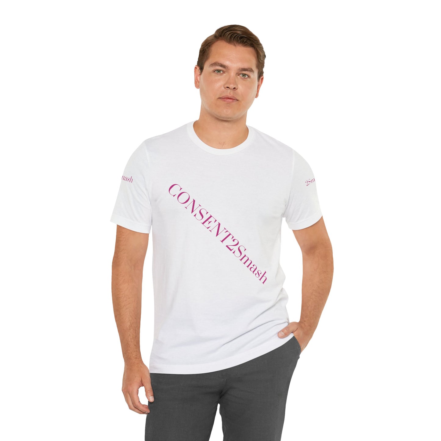 Consent 2 Smash Tee - Unisex Jersey Short Sleeve T-Shirt, Empowerment Apparel, Gender Equality, Affirmative Consent, LGBTQ+ Pride