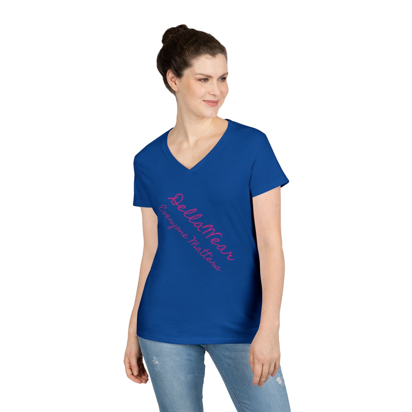 Empowering Ladies' V-Neck T-Shirt - Everyone Matters | Casual Wear, Gift for Her, Motivational Apparel, Inspirational Fashion