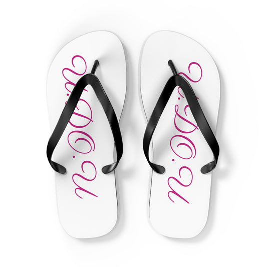 Stylish Flip Flops with Custom Text, Casual Summer Sandals, Beach Wear, Gift for Her, Vacation Essential, Fun Footwear