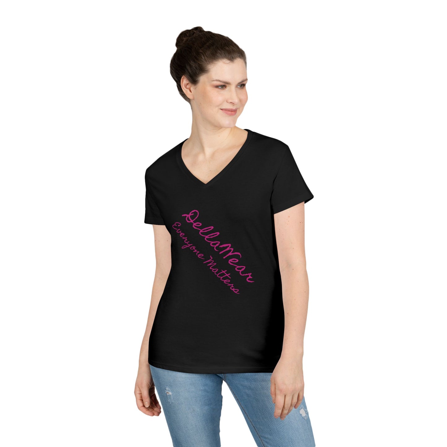 Empowering Ladies' V-Neck T-Shirt - Everyone Matters | Casual Wear, Gift for Her, Motivational Apparel, Inspirational Fashion