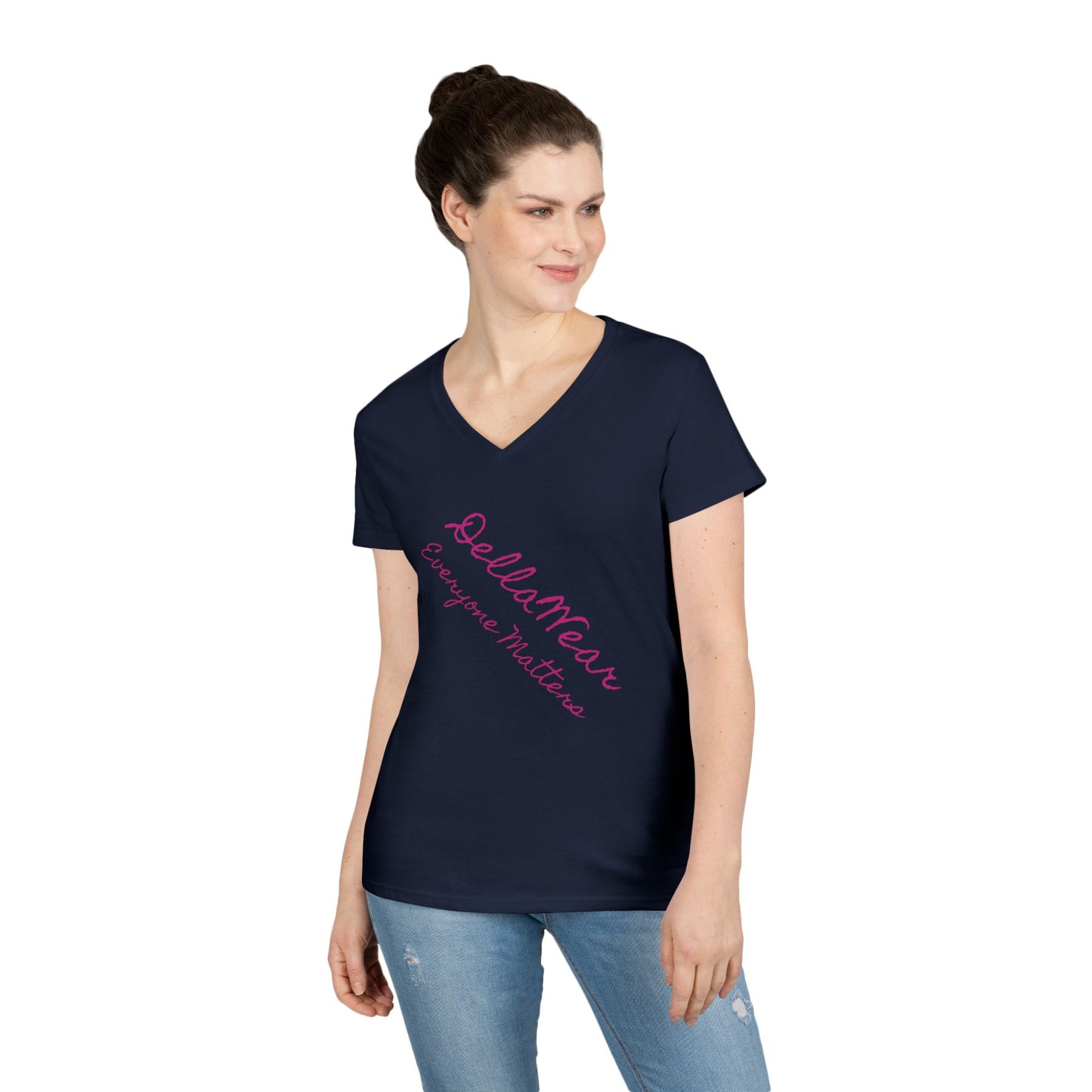Empowering Ladies' V-Neck T-Shirt - Everyone Matters | Casual Wear, Gift for Her, Motivational Apparel, Inspirational Fashion