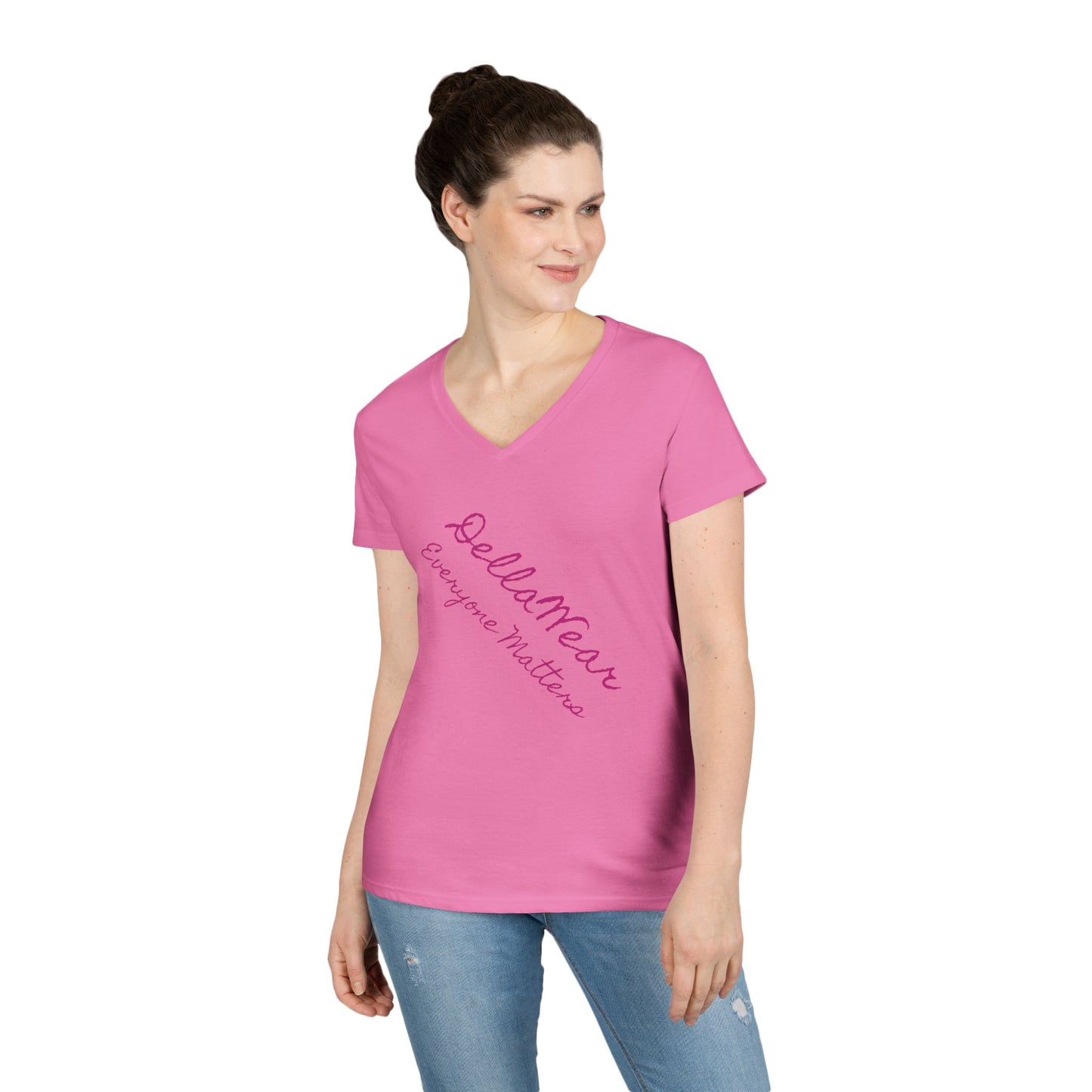 Empowering Ladies' V-Neck T-Shirt - Everyone Matters | Casual Wear, Gift for Her, Motivational Apparel, Inspirational Fashion