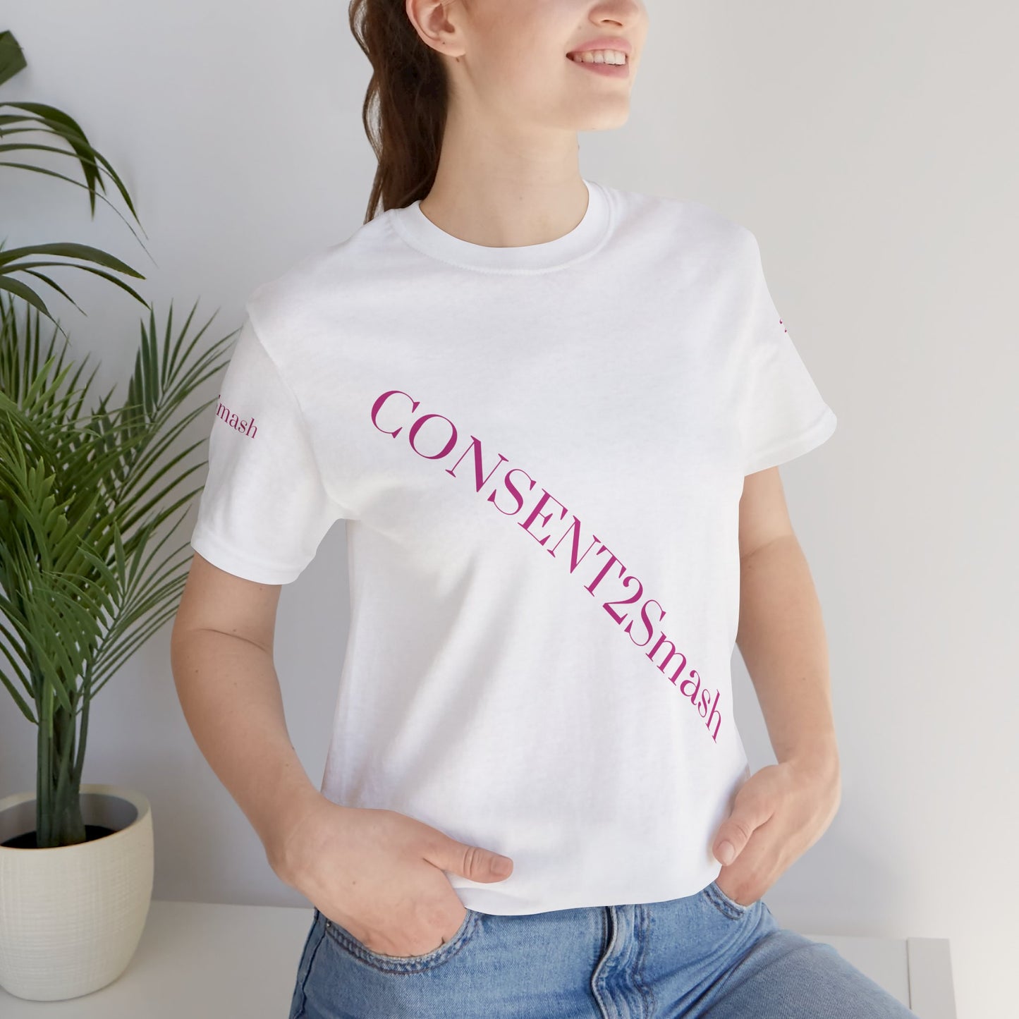 Consent 2 Smash Tee - Unisex Jersey Short Sleeve T-Shirt, Empowerment Apparel, Gender Equality, Affirmative Consent, LGBTQ+ Pride