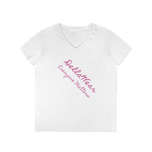 Empowering Ladies' V-Neck T-Shirt - Everyone Matters | Casual Wear, Gift for Her, Motivational Apparel, Inspirational Fashion