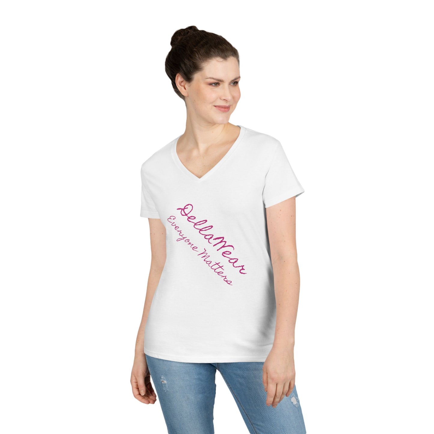 Empowering Ladies' V-Neck T-Shirt - Everyone Matters | Casual Wear, Gift for Her, Motivational Apparel, Inspirational Fashion