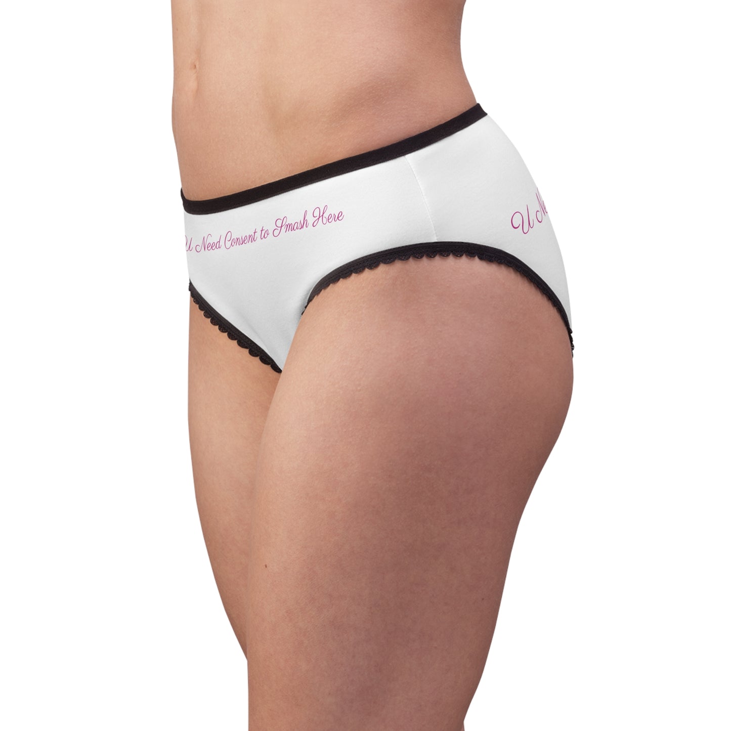 Trendy Women's Briefs with Consent Message, Fun Lingerie Gift for Celebrations, Cute Underwear for Her, Cheeky Panties, Statement Loungewear