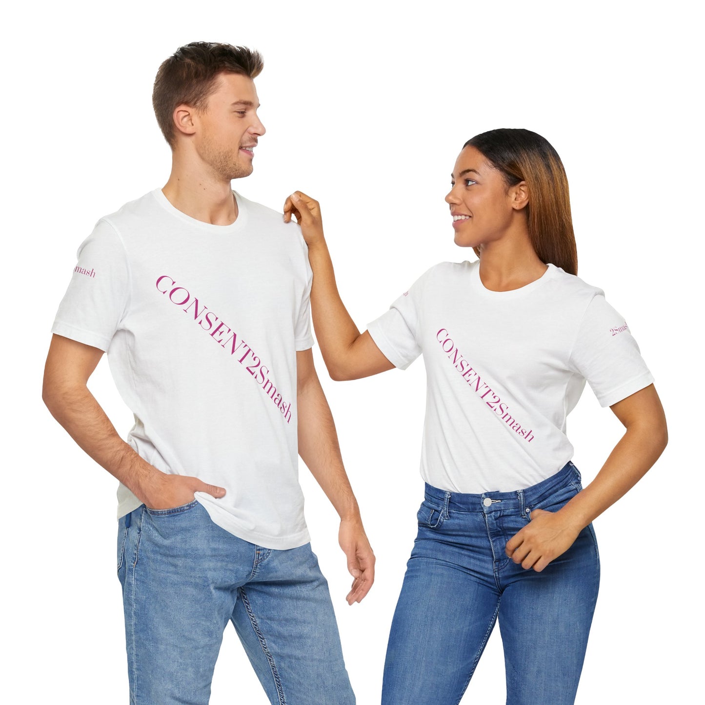 Consent 2 Smash Tee - Unisex Jersey Short Sleeve T-Shirt, Empowerment Apparel, Gender Equality, Affirmative Consent, LGBTQ+ Pride