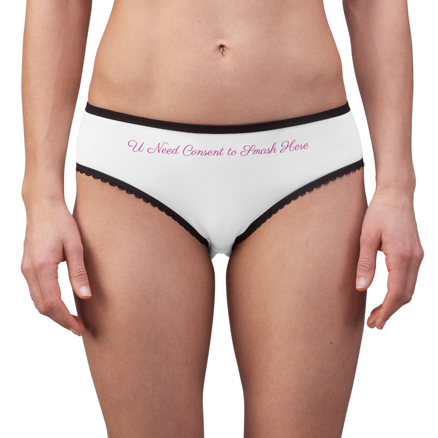Trendy Women's Briefs with Consent Message, Fun Lingerie Gift for Celebrations, Cute Underwear for Her, Cheeky Panties, Statement Loungewear
