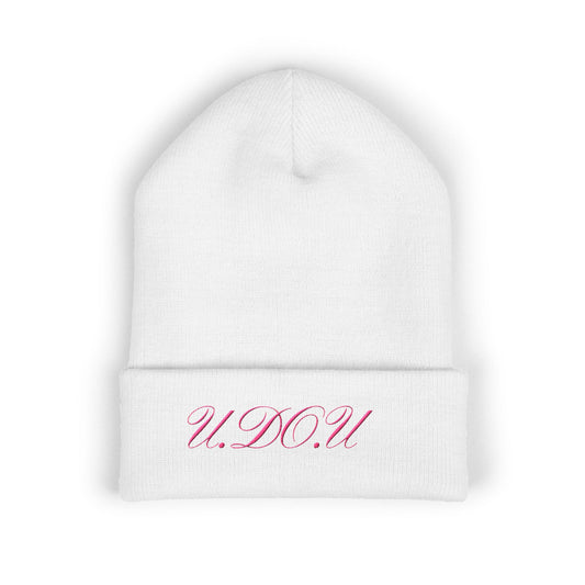 Cozy Embroidered Cuffed Beanie - Winter Hat, Gift for Her, Personalized Knit Cap, Stylish Warm Beanie, U.D.U. Design