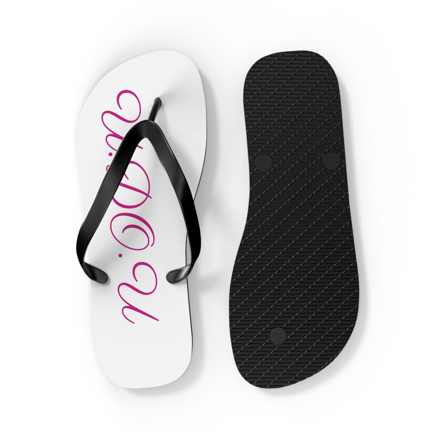 Stylish Flip Flops with Custom Text, Casual Summer Sandals, Beach Wear, Gift for Her, Vacation Essential, Fun Footwear