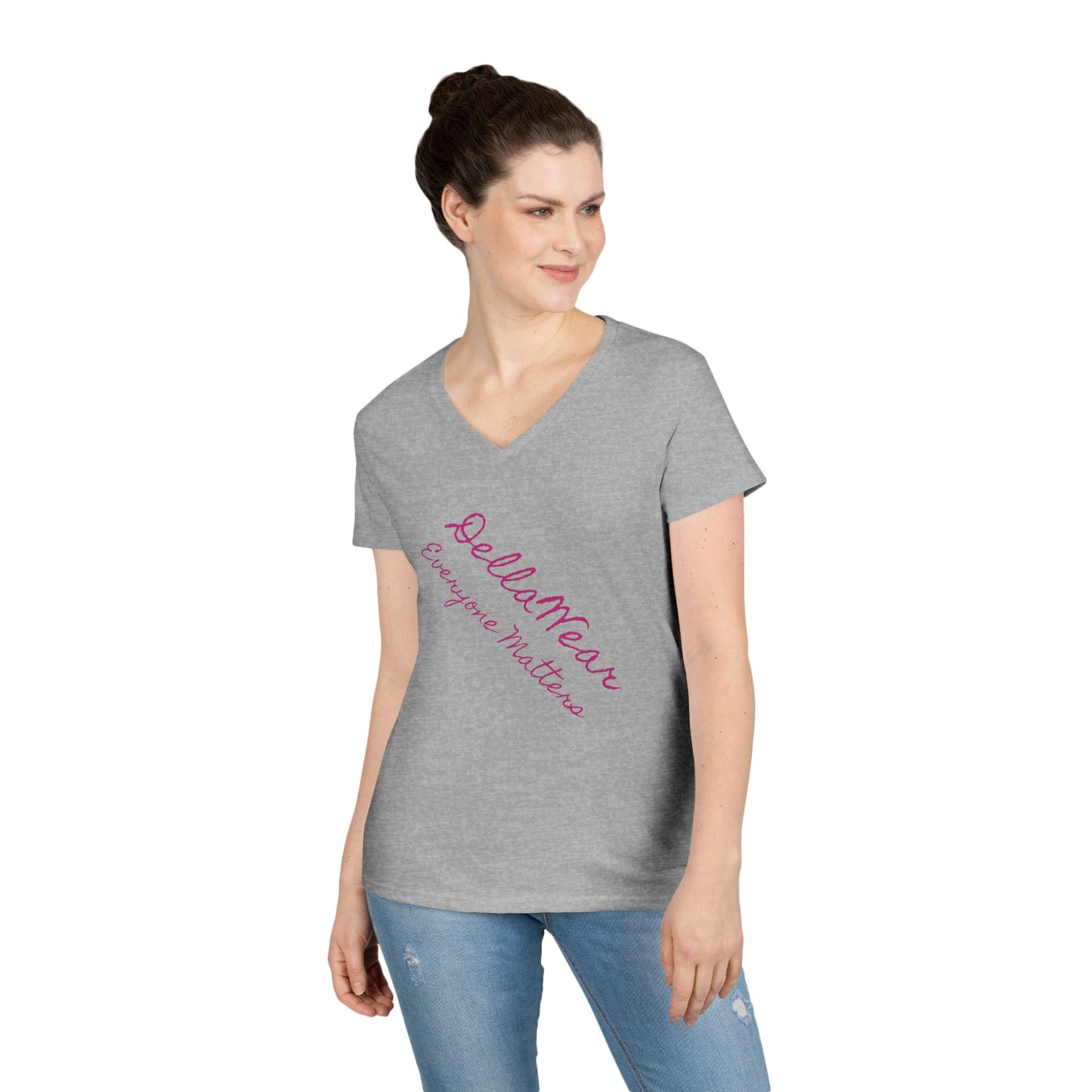 Empowering Ladies' V-Neck T-Shirt - Everyone Matters | Casual Wear, Gift for Her, Motivational Apparel, Inspirational Fashion