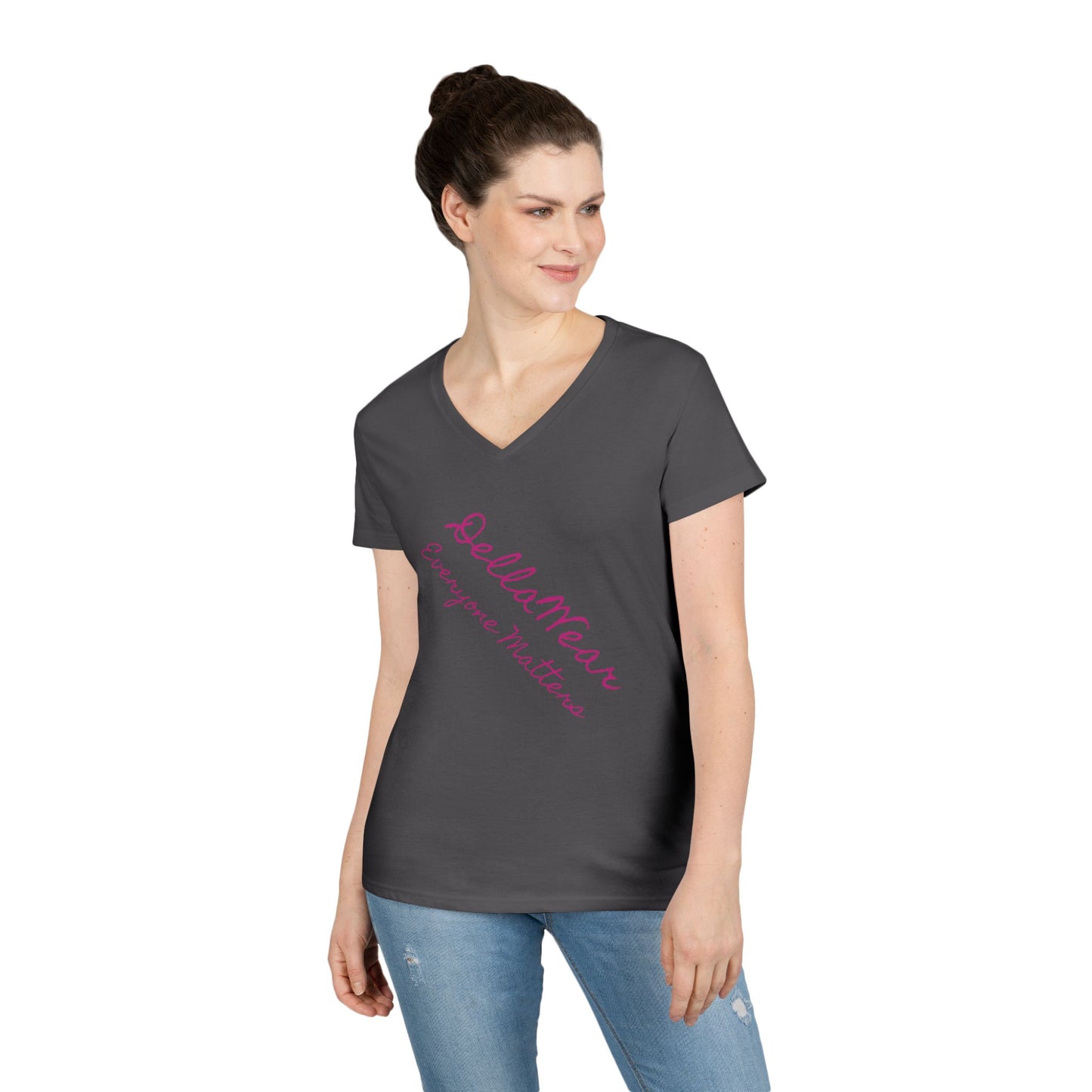 Empowering Ladies' V-Neck T-Shirt - Everyone Matters | Casual Wear, Gift for Her, Motivational Apparel, Inspirational Fashion
