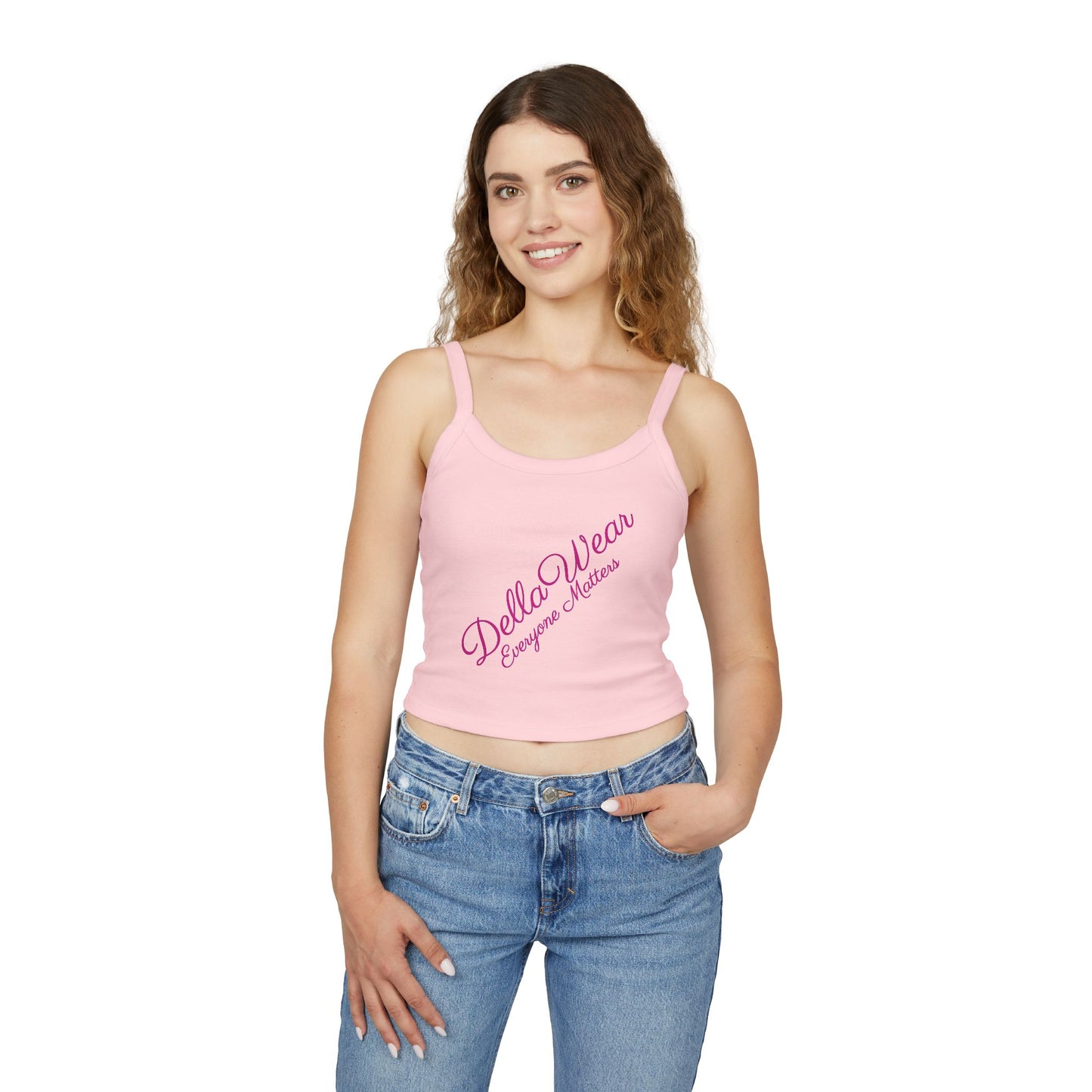 Della Wear Women's Spaghetti Strap Tank Top - Summer Style, Casual Wear, Gift for Her, Everyday Essentials, Positive Message Top